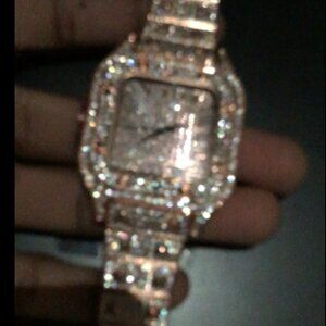 PINK FACE ROSE GOLD QUARTZ WATCH